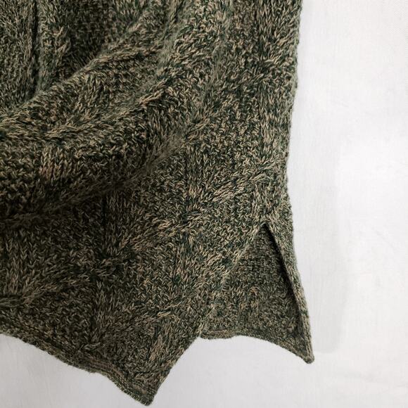 Eight Eight Eight Turtleneck Sweater Womens Small Green Tan Marled Diamond Knit - Picture 5 of 12